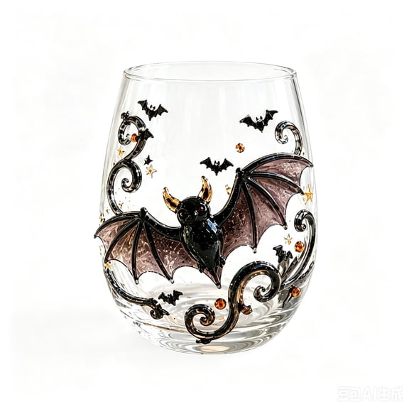 Golden Skull Halloween Glass Summerween, Tumbler Drinking Cup, 2D Embossed Skeleton Motif, Clear Glass Gold Accent, Party Home Bar Tableware Decor, 1 Pc
