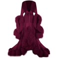 thumbnail image 1 of Vestido largo con mangas acampanadas y plumas para mujer, perfecto para despedidas de soltera, 1 of 1