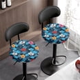 thumbnail image 3 of FKELYI Aesthetic Round Stool Cover 2-Piece Hibiscus Flowers Stretchy Round Chair Cover for Home Soft Round Bar Stool Seat Cover with Elastic Size S, 3 of 6
