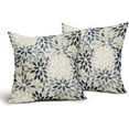 thumbnail image 2 of Sps ssion 18"x18" Blue Dahlia Cotton Throw Decorative Pillow Cover, Hidden Zip (2 Count), 2 of 6
