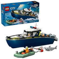 LEGO City Police Boat Chase Building Toy for Kids - Pretend Play Set for Boys & Girls, Ages 6  - Building Blocks W/ 2 Floating Boat Toys for Playtime & Bath Time - Gift Idea for Birthdays- 60456