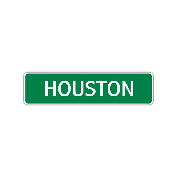 Houston Boys Children Name Letter Printed Indoor Outdoor Unique Wall Novelty Plaque Decoration Label Aluminum Metal Sign 4"x13.5"