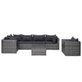 thumbnail image 3 of vidaXL 7 Piece Patio Sofa Set with Cushions & Pillows Poly Rattan Gray, 3 of 11