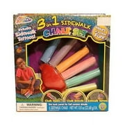 Grafix 3 In 1 Sidewalk Chalk Set 6 Colors With Holder Outdoor Driveway Gift