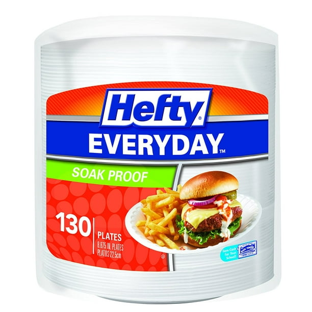 Hefty Medium Round Foam Party Plates, 130 Count