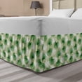thumbnail image 1 of Leaf Bed Skirt, Tropical Leaf of Palm Tree Livistona Rotundifolia Island Jungle Foliage, Elastic Bedskirt Dust Ruffle Wrap Around for Bedding Decor, 4 Sizes, Green Pale Green White, by Ambesonne, 1 of 2