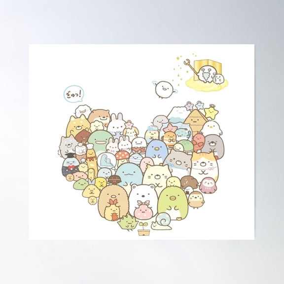 Cute Sumikko Gurashi Love Poster Wall Art, Modern Wall Decor For Living Room Bedroom, 8x12 UNFRAMED