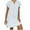 White, variant on HERESOM Women Summer Dresses for Fashion Women Loose V Neck Summer Solid Short Sleeve Cotton And Linen Dress