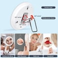 thumbnail image 4 of Illuminated 30X Magnifying Makeup Mirror with Rechargeable LED Light, 6-Inch, 3 Color Modes, Dimming, Suction Cups, and Stand for Travel, 4 of 6