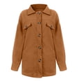 thumbnail image 4 of Uhndy Winter Jackets Coats for Women, Fashion Women Winter Solid Color Long Sleeve Buttons Coat Cardigan Blouse Christmas Gifts for Women, 4 of 5