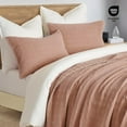 thumbnail image 3 of EVERGRACE Stonewashed Cotton Quilt Set King Size, Ultra Soft Oversized Bedspread Coverlet Set, Lightweight Crinkle Box Stitch Bedding Sets for All Season, with 2 Shams, Terracotta Clay, 3 of 7