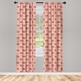 thumbnail image 2 of Ambesonne Modern Boho Curtains, One Eyed Crabs Design, Pair of 28"x63", Blush Burnt Orange and Green, 2 of 4