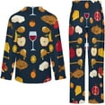 thumbnail image 5 of Top-kevin Women's Pajama Sets Flamingo Hearts Dots Pattern Long Sleeve Lounge Sets Pjs Sleepwear with Pockets, 5 of 12
