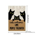thumbnail image 4 of JOOCAR Cats Welcome People Tolerated Linen Garden Flag with Black Cats and Fish Design for Fall Autumn Home Outdoor Garden Yard Door Decor 12x18 inch, 4 of 5