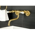 thumbnail image 2 of Kingston Brass KS516SB Wall Mount Bathroom Faucet, Brushed Brass, 2 of 5