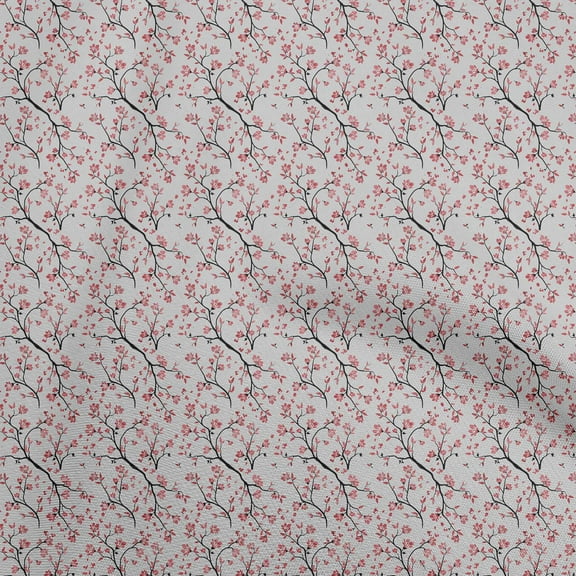 oneOone Cotton Cambric Gray Fabric Watercolor Floral Dress Material Fabric Print Fabric By The Yard 56 Inch Wide-aA