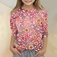 thumbnail image 5 of Grblisyd Girls 3/4 Sleeve T Shirts Cute Daisy Printed Crewneck Tops Loose Casual Tee Shirt 10-12 Years, 5 of 5