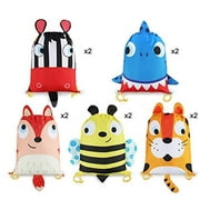10 PCS Kids Party Favor Bags,Drawstring Goody Bag Candy Backpack with Cartoon Animal Designed Carrying on Cute Ear and Tail for Kids Girls Boys Birthday Package