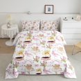 thumbnail image 2 of Homewish Kids Teens Girls Cartoon Ballet Bear Bedding Comforter Set 2pcs,Kawaii Floral Bowknot Twin Comforter Sets Microfiber,Dreamy Princess Breathable Bedding Set,Microfiber Bedroom Decor, 2 of 8