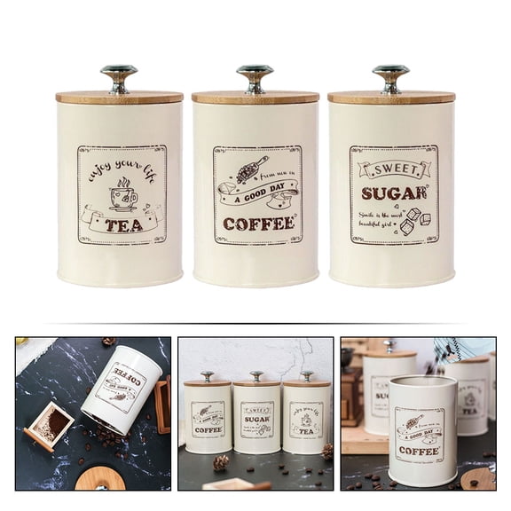 UPOUART Zinc-Plated Iron Canisters Set in Assorted Colors, Retro Elegant Style for Home Kitchen Storage and Organization