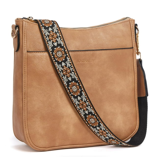 Bolsos bandolera BOSTANTEN Trendy de piel vegana Hobo Camel Brown