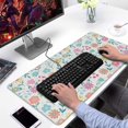 thumbnail image 2 of Long Mouse Pads for Desk,Pioneer Flower Floral Print Pattern Desk Mats on Top Of Desks, Desk Mouse Pad Extra Large with 3mm Non-Slip Base and Stitched Edge for Gaming,Office,Work,Home 31.5"x15.7", 2 of 6