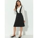thumbnail image 2 of Vestido tipo peto para mujer con tirantes ajustables y falda con tirantes midi Negro L, 2 of 5