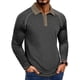 thumbnail image 1 of Blusa y camisa de manga larga con cuello vuelto para hombre, color liso, informal, a la moda, con botones, de poliéster, 1 of 3