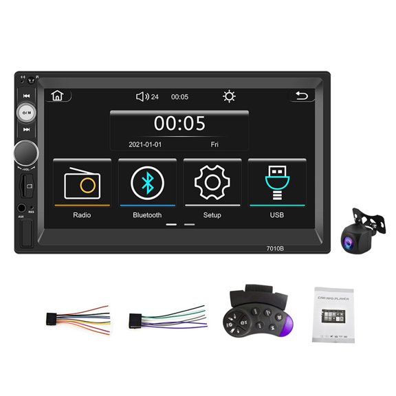 Sidaley Metal Auto MP5 Estéreo de 7 pulgadas compatible con Bluetooth 4.3 Pantalla táctil 1024x600 Control remoto Radio inalámbrica Música Combinaciones de reproductor de DVD/TV para coche