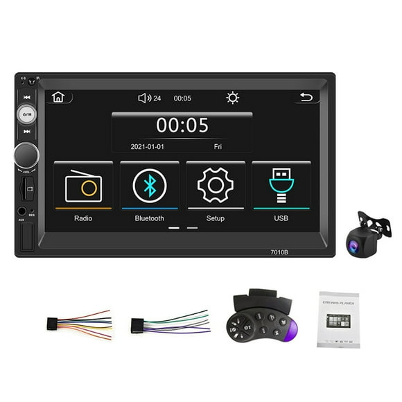 Sidaley Metal Auto MP5 Estéreo de 7 pulgadas compatible con Bluetooth 4.3 Pantalla táctil 1024x600 Control remoto Radio inalámbrica Música Combinaciones de reproductor de DVD/TV para coche