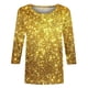 thumbnail image 5 of EQWLJWE - Blusa de lentejuelas brillantes para mujer, talla grande, manga 3/4, cuello redondo, brillante, personalizada, para salir de noche o cóctel (S-5XL), 5 of 5