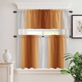 thumbnail image 2 of 3 Piece Kitchen Curtains and Valances Set Dark Burnt Orange Grey Ombre Cafe Curtains 24 Inch Length Farmhouse Gradient Minimalist Valance & Tier Curtain for Living Room Bedroom 54"x18"+27"x24"*2, 2 of 6