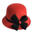 thumbnail image 1 of Chapeau Melon Petit pour Femme, Automne et Hiver, Nœud, Bout Rond, Décontracté, Style Bassin de Pêcheur, 1 of 3