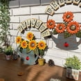 thumbnail image 4 of GRNSHTS Metal Sunflower Welcome Sign Kettle Sunflower Ornaments Welcome Wreath for Door Porch Garden Decoration (Yellow), 4 of 7