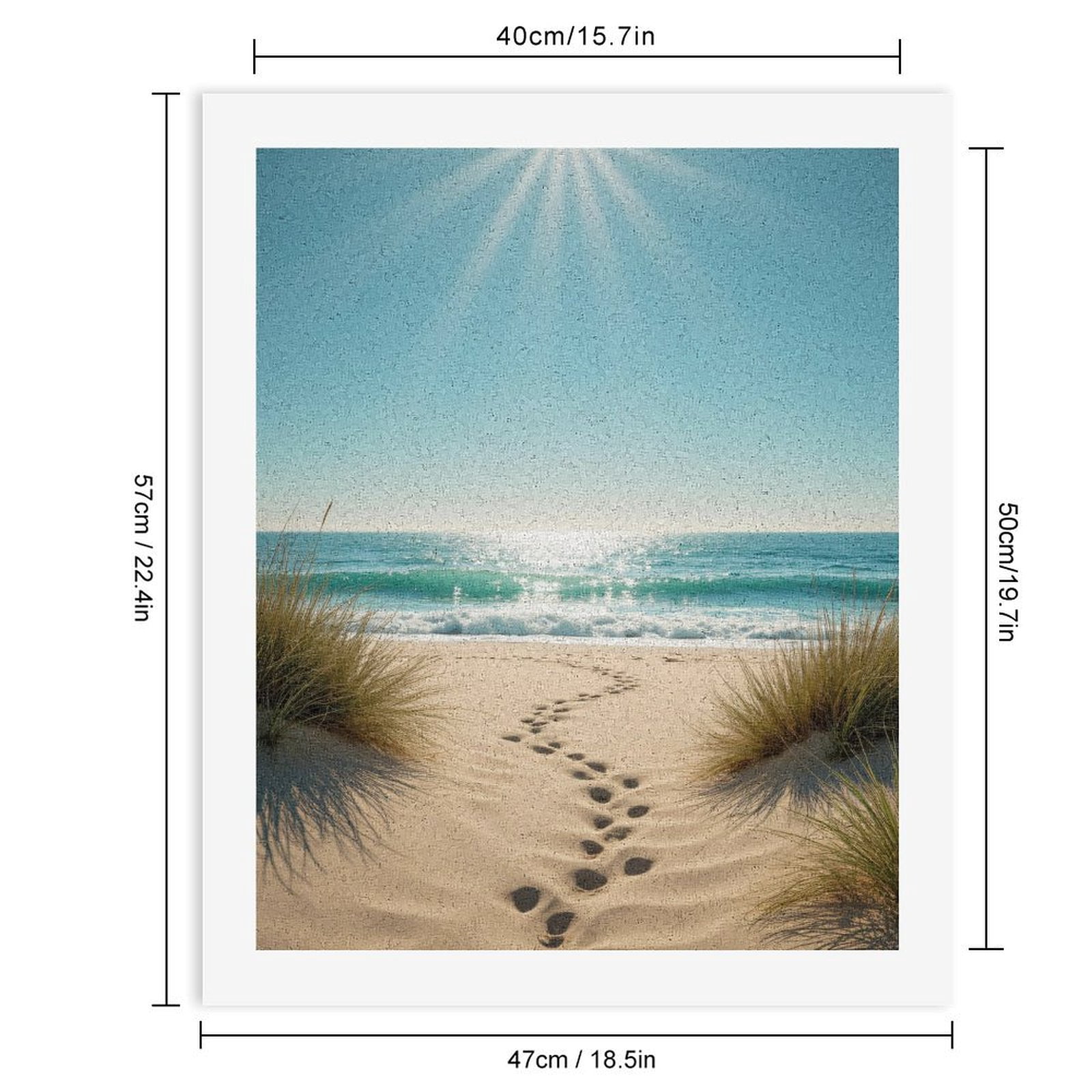 Paint by Numbers Kit for Adults, Sunny Beach Path Ocean Waves Paint by Numbers, Easy Paint by Numbers Kit for Adults Beginner, DIY Adult Paint by Number Kits on Canvas, Home Decor