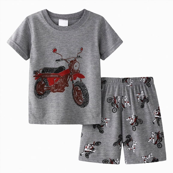 Toddler Boy Summer Short Sets Outfits Cotton CrewNeck Short Sleeve Playwear Sets 6-12 Months 12-24 Months 2T 3T 4T 5T 6T 7T Children 6-7 Years