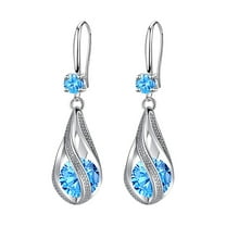 Body Jewelry for Women Fashion Earrings Stainless Steel Round Earrings Women Creative Earrings Diamond Dangling Earrings for Women Earrings for Women Blue