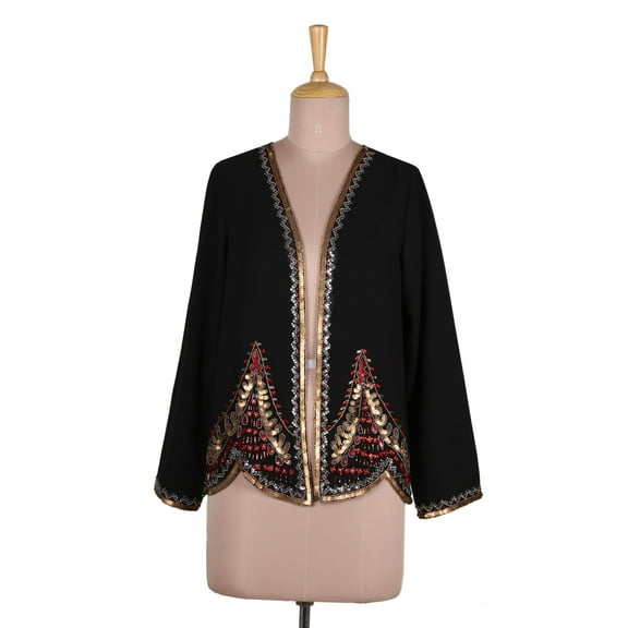 NOVICA Beaded jacket, 'Midnight Glitz'