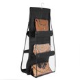 thumbnail image 1 of Double-sided Hanging Handbag Purse Organizer Non-woven Hanging Storage Bag with 6 Pockets for Home Clothes Purse Bags Storage, 1 of 4