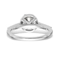 thumbnail image 5 of Solid 14k White Gold Diamond Side-Stones with CZ Cubic Zirconia Peg Set Center Stone Round Halo Engagement Ring Size 5.5, 5 of 8