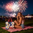 thumbnail image 4 of Fuebueo Patriotic Tote Bag for Women, 4th of July Quilted Shoulder Bag for Women, American Flag Daisy Purse with Peace Sign, Large Capacity Travel Canvas Handbag, Perfect Gift, 4 of 7