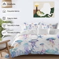 thumbnail image 3 of 3 Piece Coastal Jellyfish Duvet Cover Set Twin Size, Microfiber Comforter/Quilt Cover with Corner Ties and 2 Pillowcases, Summer Beach Nautical Ocean All Season Soft Bedding with Zipper Closure, 3 of 8