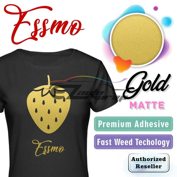 ESSMO GOLD Matte Solid Heat Transfer Vinyl HTV Sheet T-Shirt 20" Wide Iron On Heat Press DP03 20"x12"