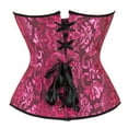 thumbnail image 3 of Womens Bustier Corset Top Overbust Corset For Women Lace Up Corset Tops For Women Black Rose S, 3 of 4