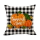 thumbnail image 1 of Puntoco Thanksgiving Linen Pillowcase with Plaid Printed Car Sofa Pillowcase, Bedside Backrest Pillowcase, 1 of 1
