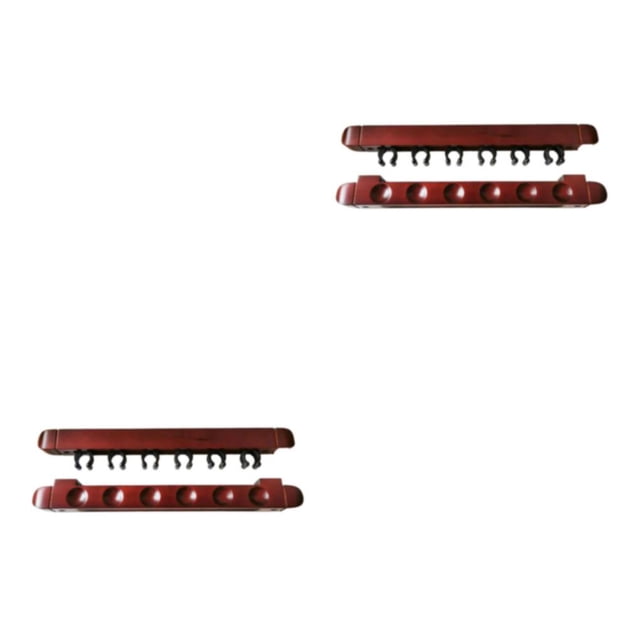 Soporte de pared Greeniant para tacos de billar 6 Clips Vino rojo 2Conjunto