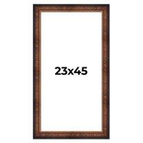 23x45 Frame Brown Walnut Gold Ornate Trim Solid Wood Plein Air Picture Frame | 3 Inch Moulding