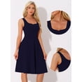 thumbnail image 2 of DARING DIVA Sweetheart Neck Swing Sleeveless Dress XS Dark Blue, 2 of 6