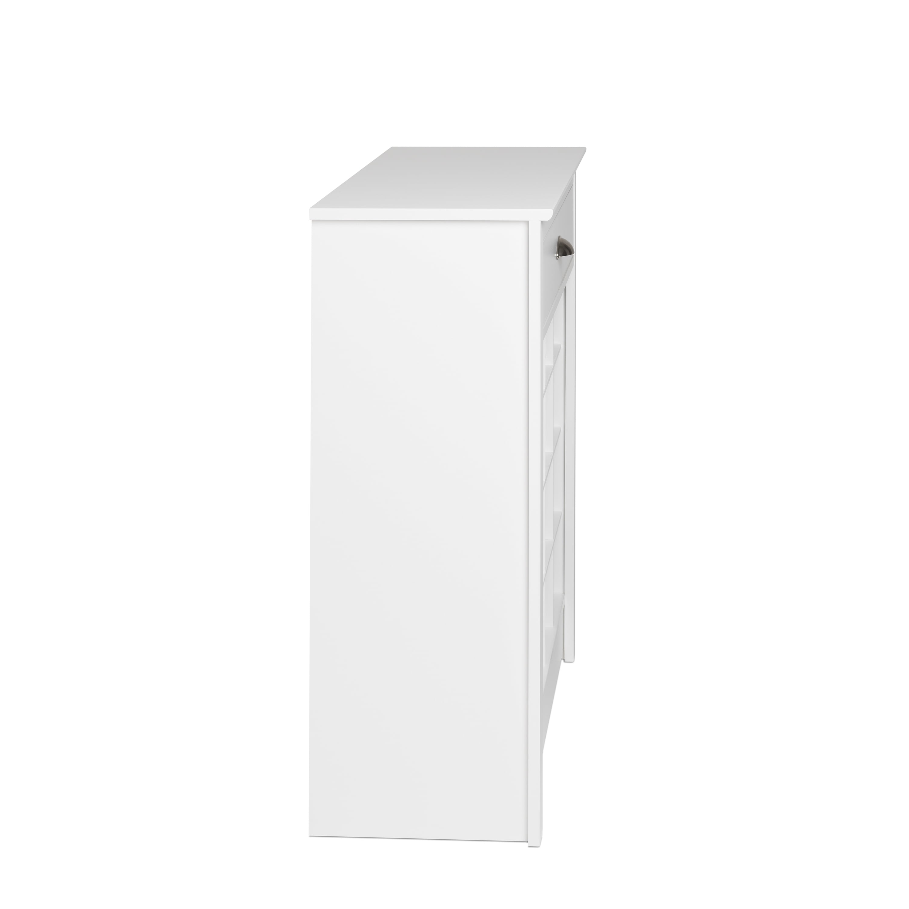 Prepac Entryway Shoe Storage Cabinet with 16 Cubbies and a Slim Top Drawer, White