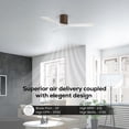 thumbnail image 3 of Matthews Fan Company IR3H-WN-MWH-42 Irene 42" Walnut Hugger Ceiling Fan with 3 Matte White Blades, Remote and Wall Control, Indoor/Outdoor Damp Rated, 3 of 6